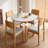 White&Burlywood Rectangular Solid Wood Dining table