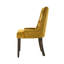 Ensemble de 2 chaises de salle à manger rembourrées en velours, jaune et espresso-867883467