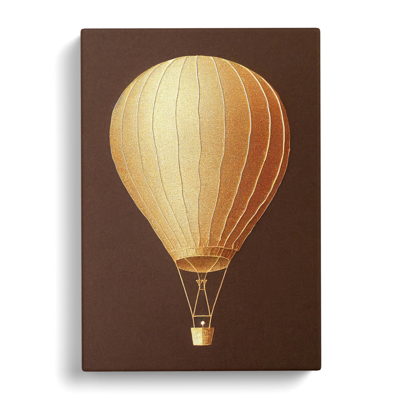 Lesterny Hot Air Balloon Gold Leaf - Wrapped Canvas, 50cm H x 35cm W x 3cm D
