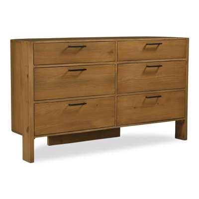chinese dress ladies Rustic Brown 6 Drawer Dresser TV Stand For Bedroom — ShipItFurniture main image 1