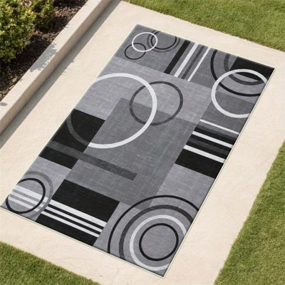 Tapis à motif géométrique, doux et léger, adapté à toutes les saisons, facile à entretenir et facile à nettoyer, tapis de tapis lavable à la machine, adapté au salon, à la chambre à coucher, au couloir, au balcon, au patio, à la décoration intérieure, à la décoration extérieure