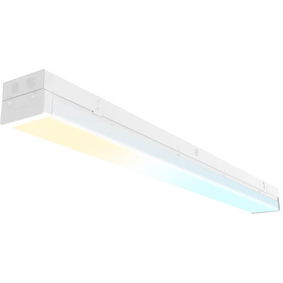 4FT Tri-Level Motion Sensor LED Wraparound Stairwell Light with Remote, IP20, 20W(2500lm)/40W(5000lm), 3/4/5000K CCT Selectable, 100-277V, Dimmable,Flush Mount LED Wrap Shop Ceiling Light Fixture,FCC