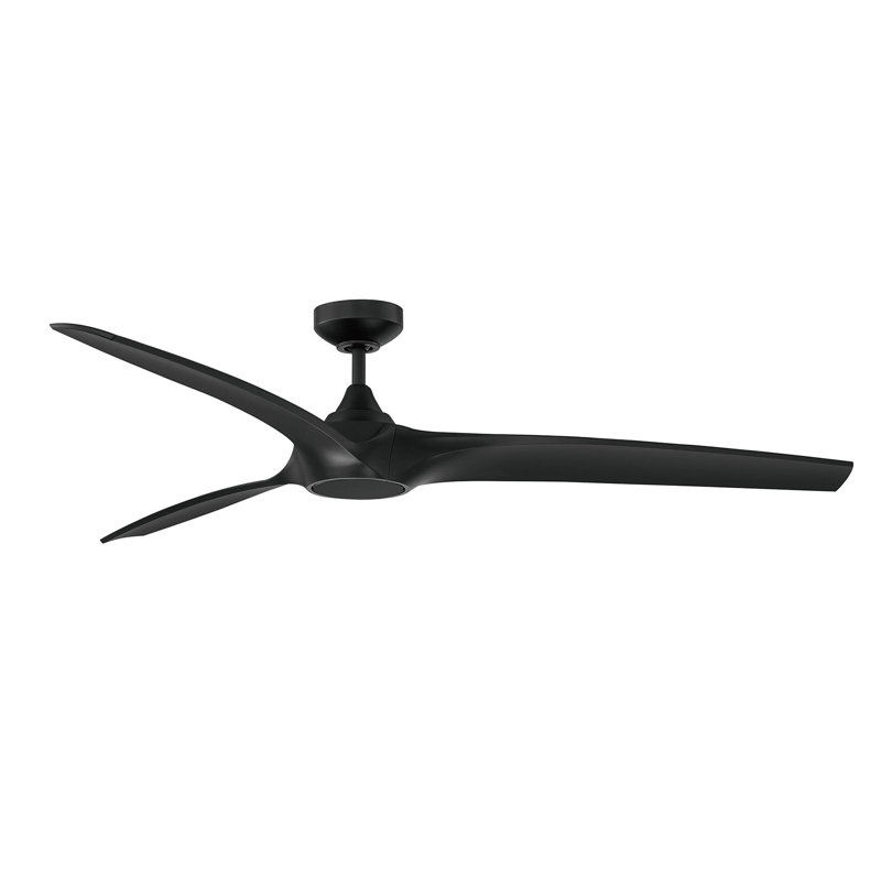 60'' Ceiling Fan with LED Lights, Black with Black Blades