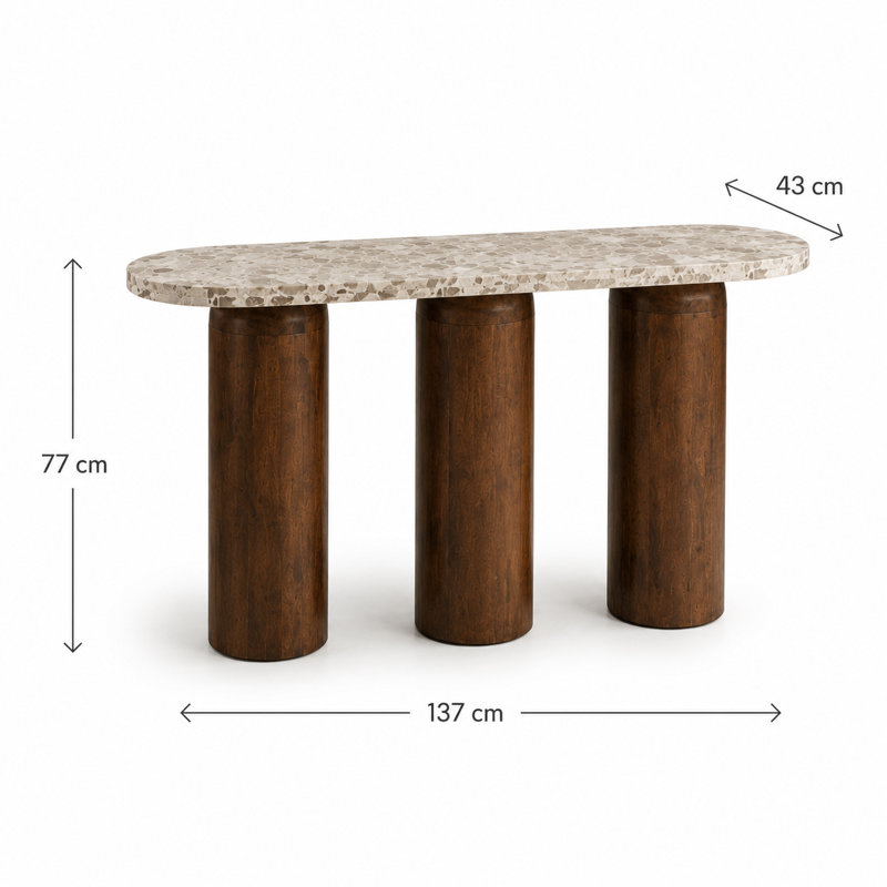Taylors Solid Wood Console Table 137cm - Orbit Curved Leg Hallway & Entryway Table For Livings