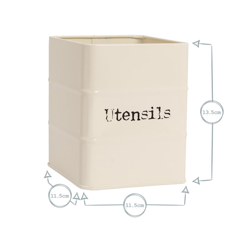 Harbour Housewares - Vintage Metal Kitchen Utensils Canister