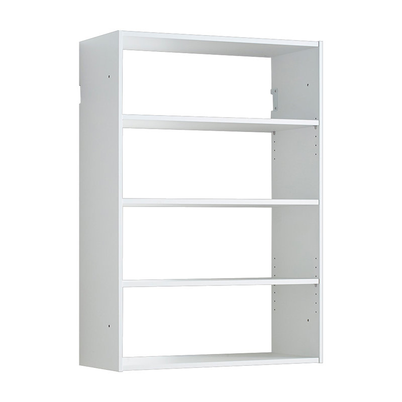 Vedz Wall Mount Adjustable Shelf, 4 Open Shelves, Melamine, White