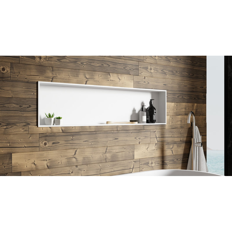 Niche de douche encastrée blanche Badeloft l 48 po x H 12,6 po NS-04-WHT, Blanc mat