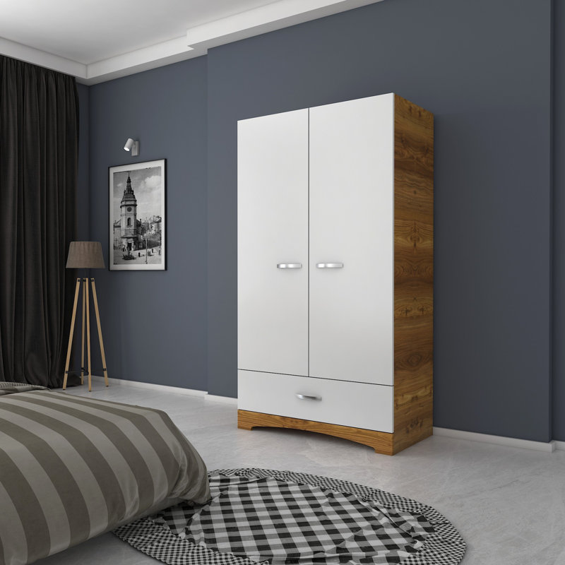 Armoire Perchoir, Brun / blanc
