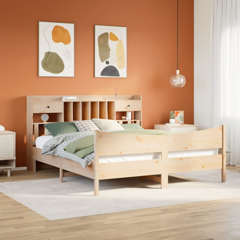 Reidsville Solid Wood Bed, Natural, 180cm W x 200cm D