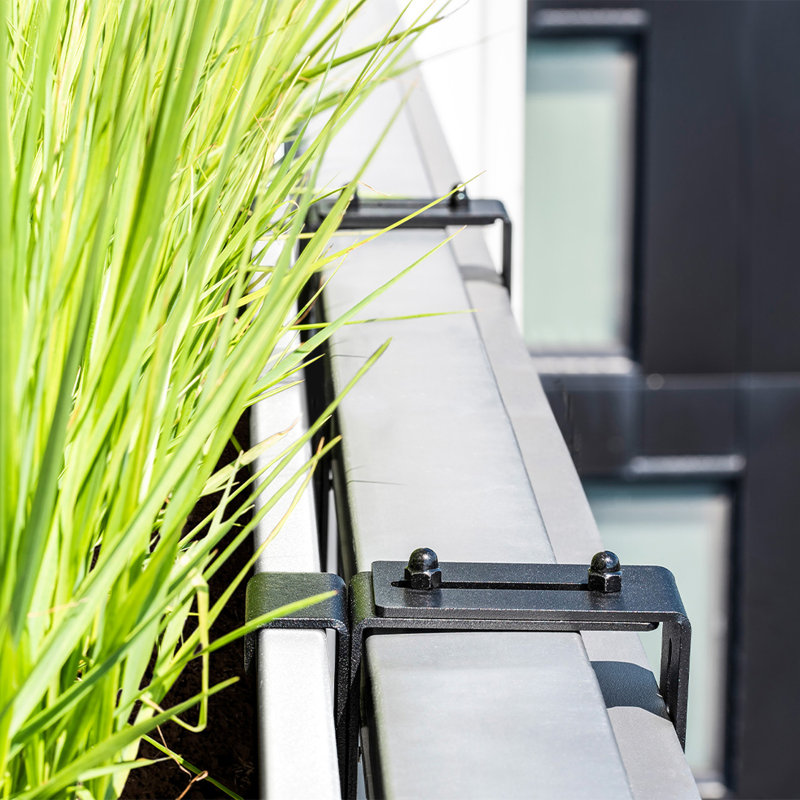 Block Series Railing Window Box Planter, White