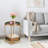 2 Tier Side Table, Folding Round Metal End Table Small Nightstand With Two Removable Tray For Bedroom Living Room Bedside Small Spaces-610413876