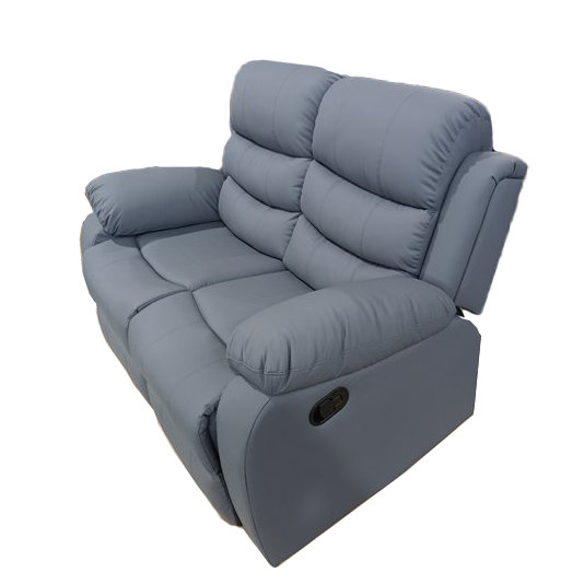 Sybley 2 Seater Faux Leather Reclining Sofa, Grey