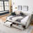 Queen Size Daybed with Two Drawers Tufted Sofa Bed-1268757807