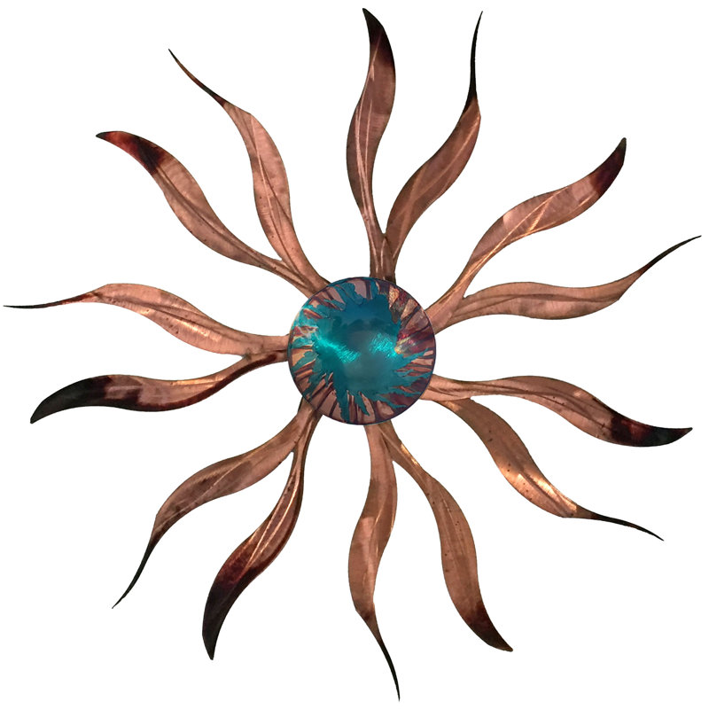 Meyerdirk Art Desert Sun Celestial Steel Wall Art - Teal Swirl, Teal Swirl