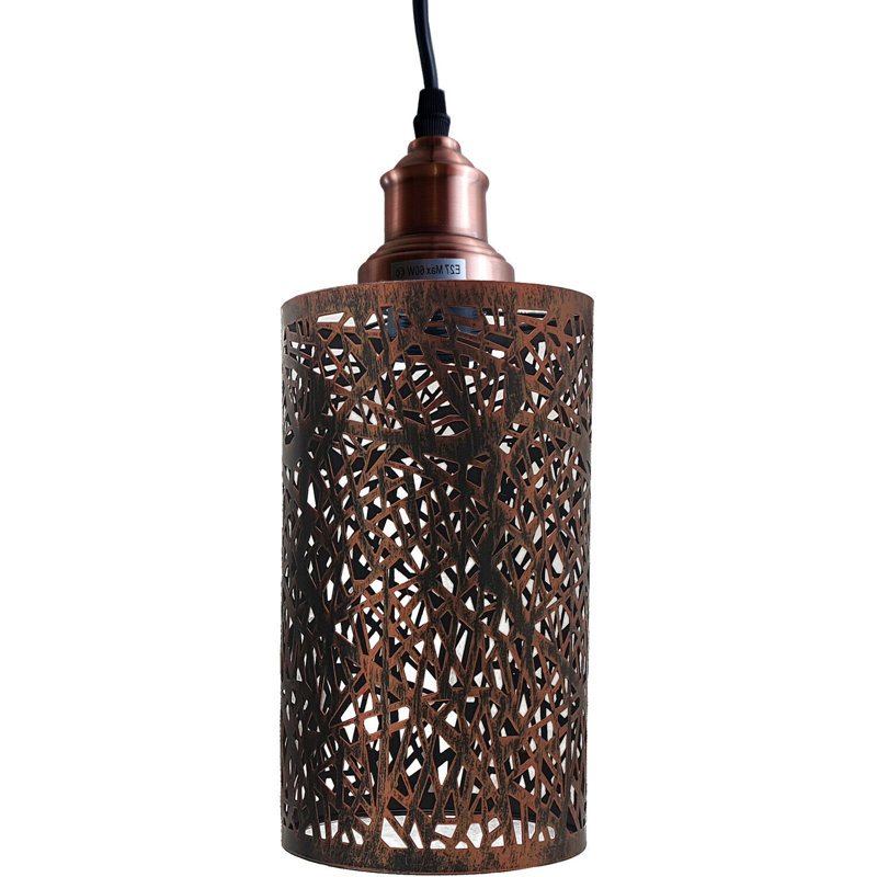 Hanner 1 - Light Rustic Red Cylinder Pendant