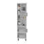 Armoire de rangement haute Stanton avec deux portes et trois tablettes ouvertes, blanc