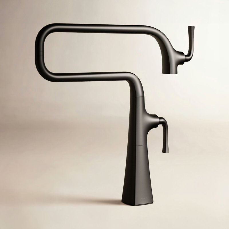 Graze Deck-Mount Pot Filler Faucet, Matte Black