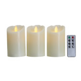 Wavy Top LED Unscented Wax Flickering LED Pillar Candles