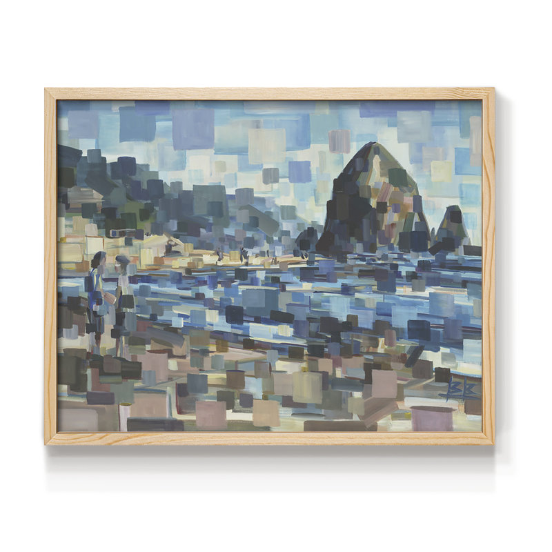 Evening in Cannon Beach - Reproduction encadrée - Restickable, H 8 po x l 10 po, Naturel