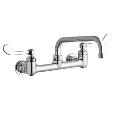 Robinet à fixation murale central 8 "avec bec tube 8" et poignées de poignées 4 "Foodservice