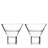 Raye Heavy Base Crystal Stemless Martini Glasses