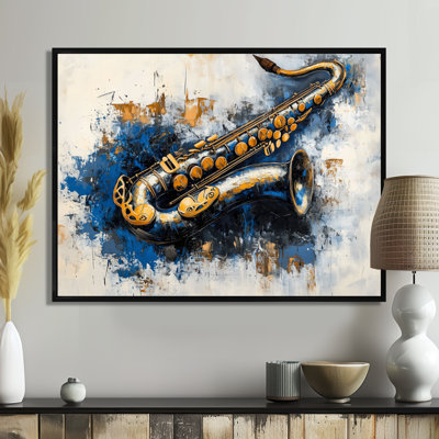 Solo de cuivres de minuit - Impression sur toile encadrée pour saxophone