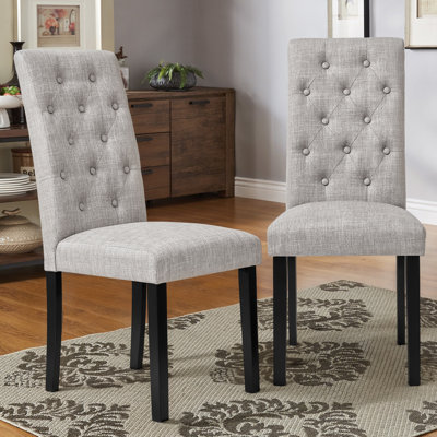 Tufted  Fabric Upholstered Parsons Dining Chairs