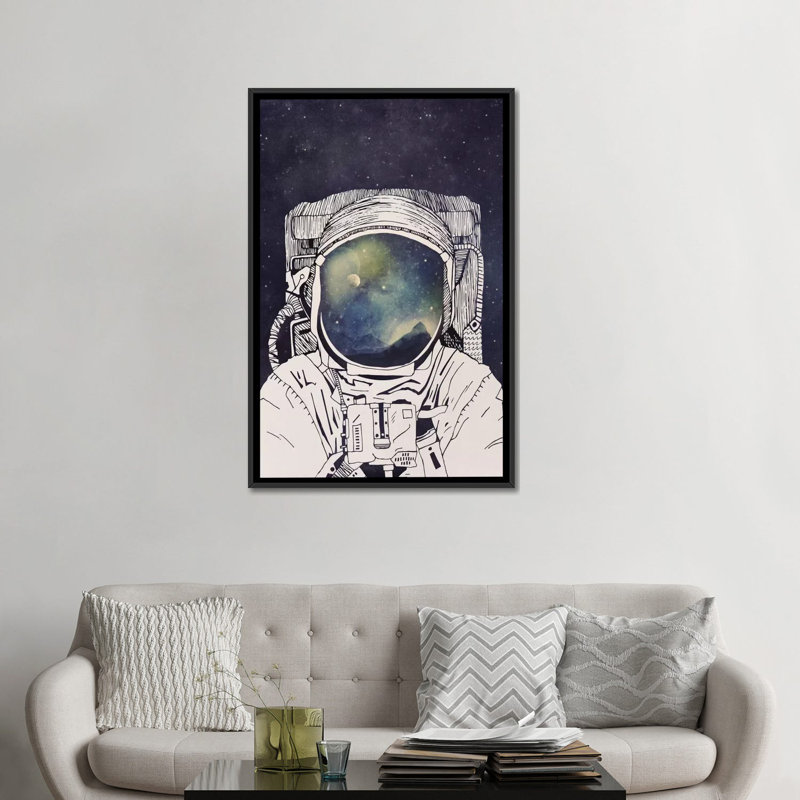 «Dreaming of Space», impression sur toile tendue, H 48 po x l 32 po x P 1,5 po, Toile avec cadre noir, Pas de tapis