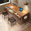 Bureau rectangulaire en bois massif et manufacturé avec 3 tiroirs Burlywood-1677099646