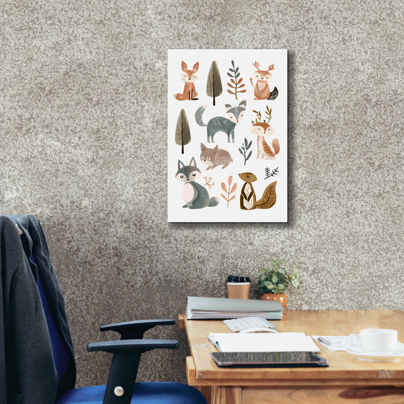 «Cute Animals No 1» par Andreas Magnusson, art mural sur toile, H 26 po x l 18 po x P 0,75 po