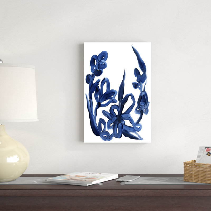 " Indigo Brush Blooms II ", 18" H x 12" W x 1.25" D