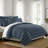Shay Window Pane Dark Denim Cotton Comforter Set  8 Piece-109897245