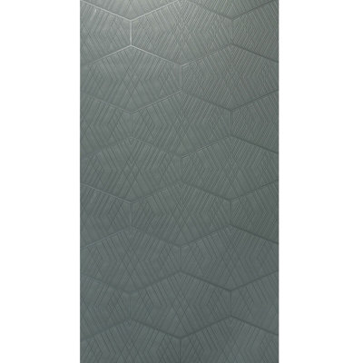 Papier peint hexagonal lourd texturé gris foncé métallique 3D