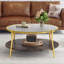 Table basse ronde à 2 niveaux avec plateau en verre pour le salon
