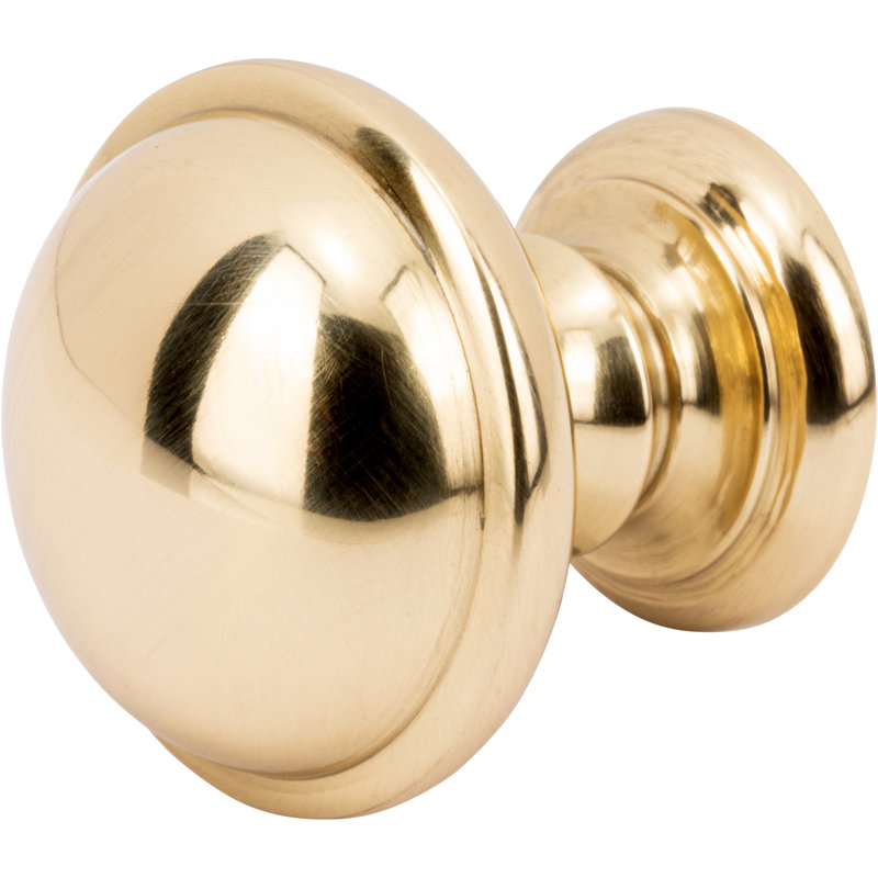 Ronan Diameter Round Knob, Polished Brass, 1 1/4"