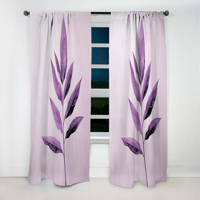 Garris - Rideau à feuilles - Rideau occultant à motif floral - 1 panneau, L 52 po x L 95 po