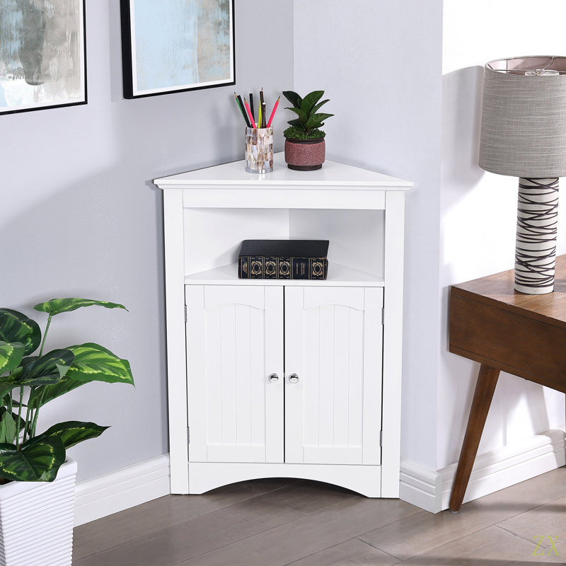 Sideboard Cabinet,Corner Cabinet,Bathroom Floor Corner Cabinet With Doors And Shelves, Kitchen, Living Room,Free Standing Storage Cabinet For Bathroom
