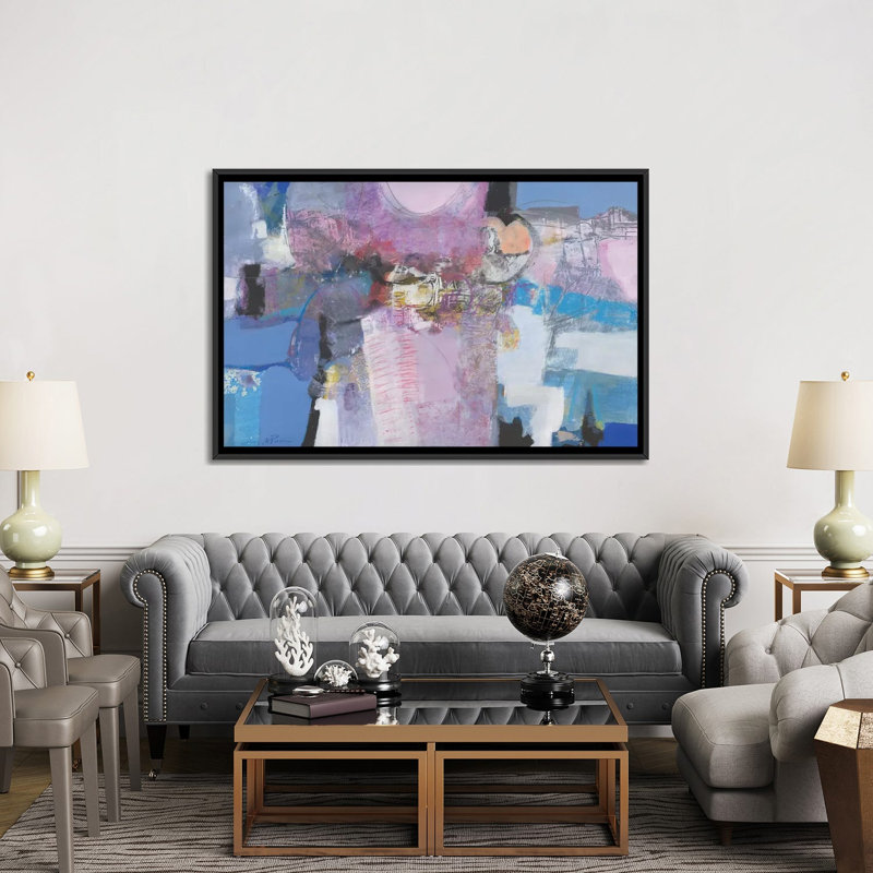 « simpatia », reproduction sur toile, H 18 po x l 26 po x P 1,5 po, Toile avec cadre noir, Pas de tapis