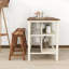 Rosamae Rubber Wood Butcher Block Dining Table Set With 2 Stools And 2 Shelves