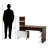 Jorin 6-Shelves Two Tone Dark Brown Finish Storage Computer Desk, 46.8" H X 60.3" W X 23.36" D
