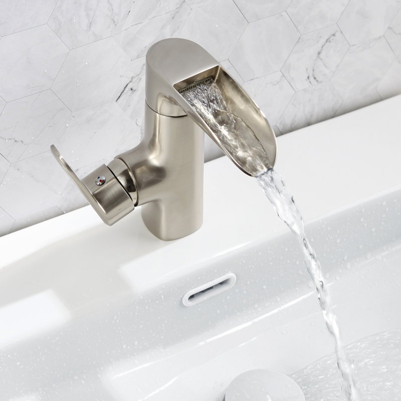Robinet de salle de bain à un trou, Nickel brossé