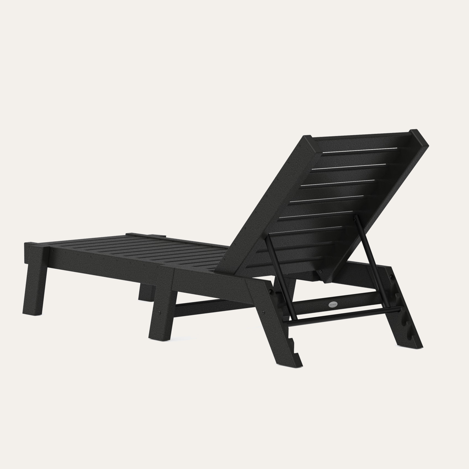 POLYWOOD® Captain 25" Patio Chaise Lounge, Black