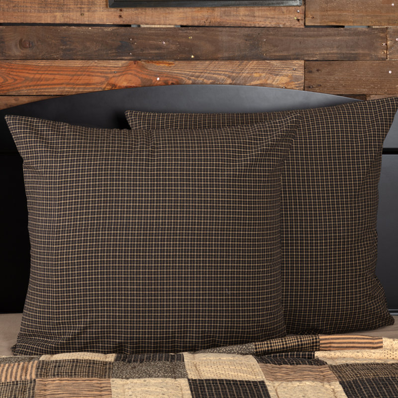 Kettle Grove Black and Beige Cotton Euro Sham
