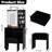 Makeup Vanity Desk w/ LED Mirror & Charging Station, Dressing Table w/ Stool, Outlets, USB Ports for Bedroom-211006772