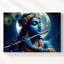 Toile, art mural indien au clair de lune Krishna-927504905