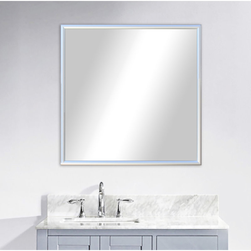 Derosier Metal Flat Wall Mirror, 20" H x 20" W