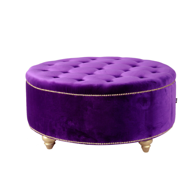 Berry 90cm Wide Round Solid Colour Cocktail Ottoman