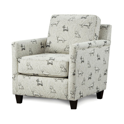 31" W Transitional Accent Chair, Dog