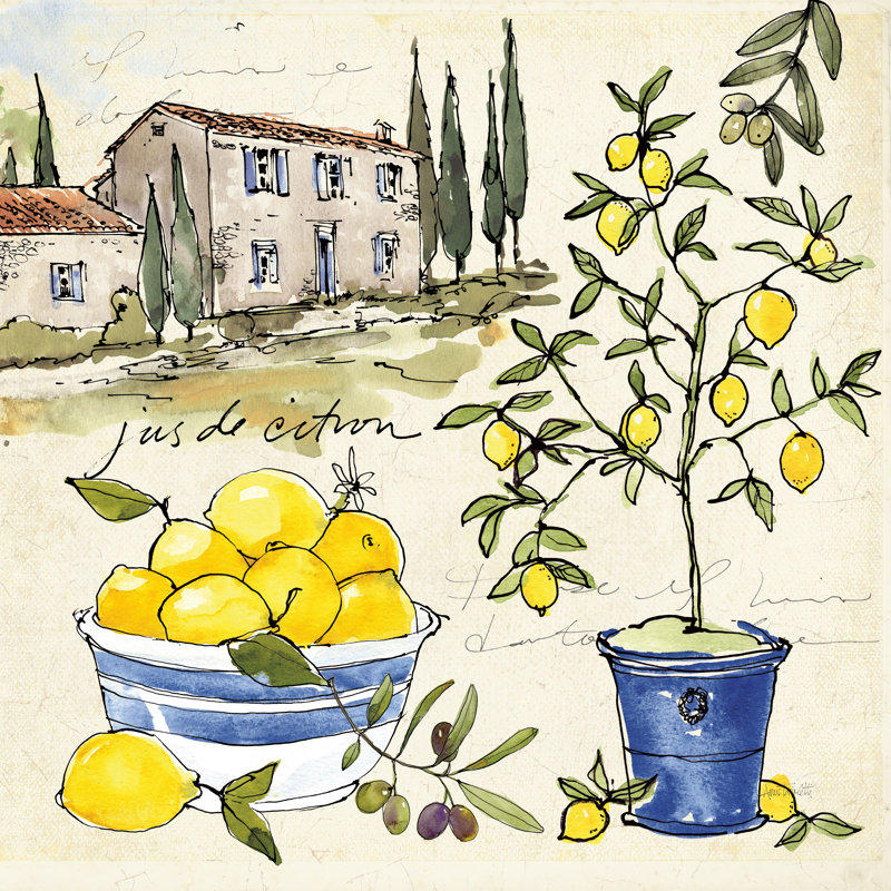Citron III 1 Piece Painting on Canvas, 30cm H x 30cm W
