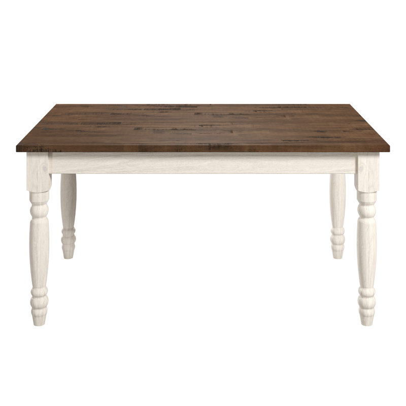 Wood Dining Table White Distressed | Furniture Dash, White